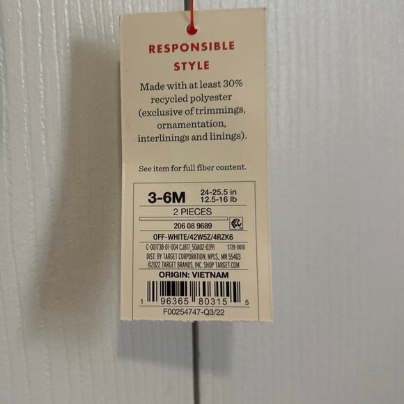 Cat & Jack NWT Baby Darling Dear Outfit Set 3-6 Months - Picture 6 of 6